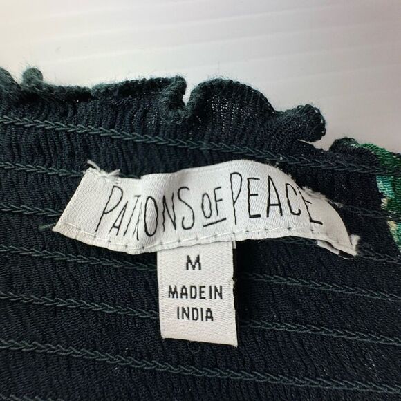 PATRONS of PEACE Boho Smocked Tropical Bodice Top Sleeveless Size Medium - Picture 2 of 6